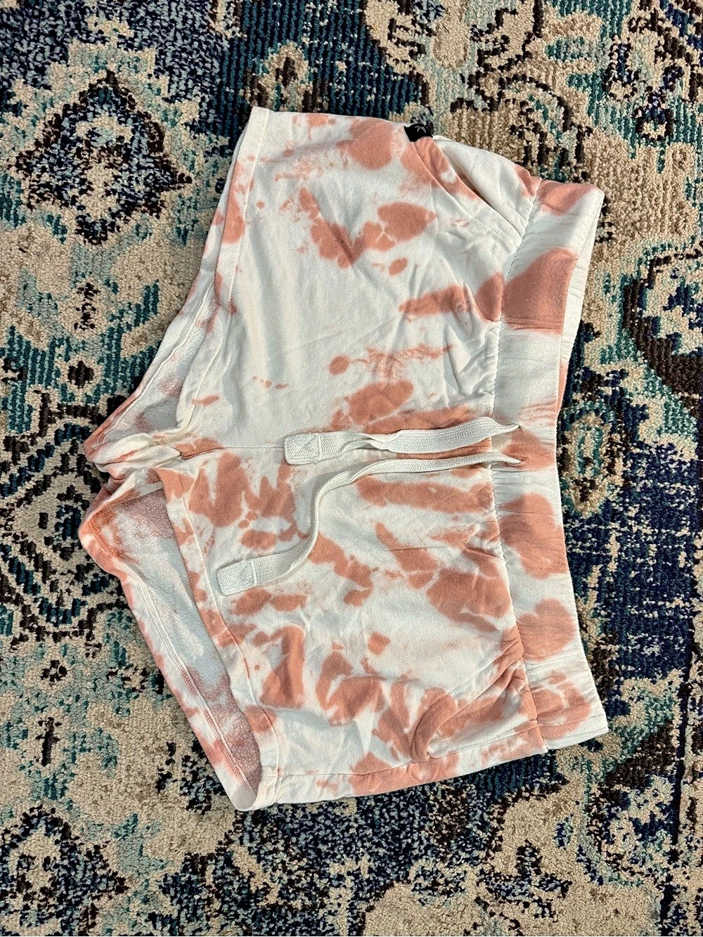 GLYDER Lounge Short Tie-Dye Athletic Shorts Pink & White Large